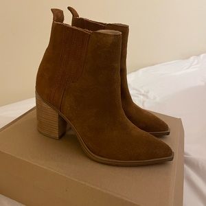 Steve Madden Cognac Suede Booties